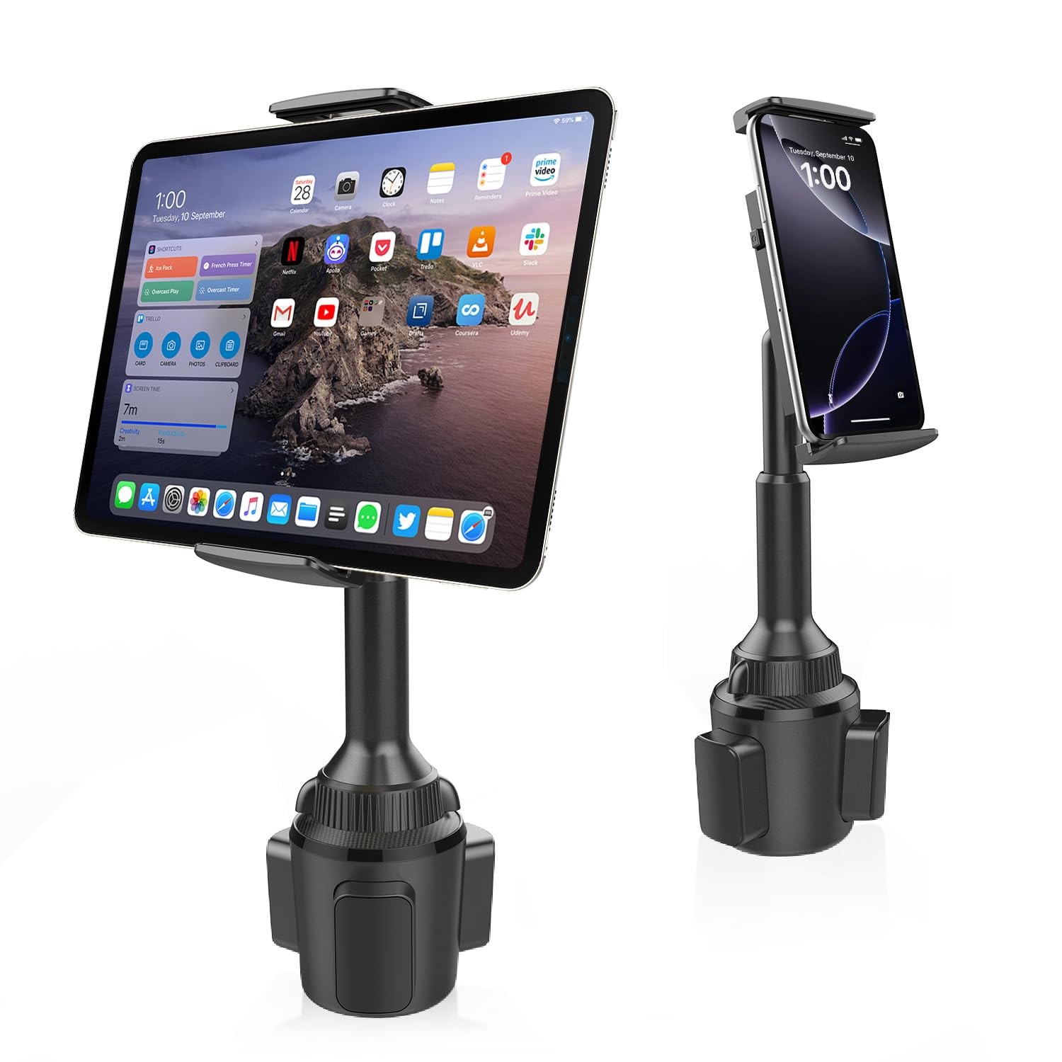 APPS2Car Tablet Holder for Car, Cup Mount 11 inch, Black 