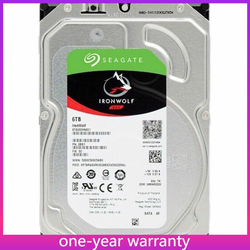 Seagate IronWolf NAS 6TB Internal Hard Drive 3.5" SATA 5400RPM ST6000VN001