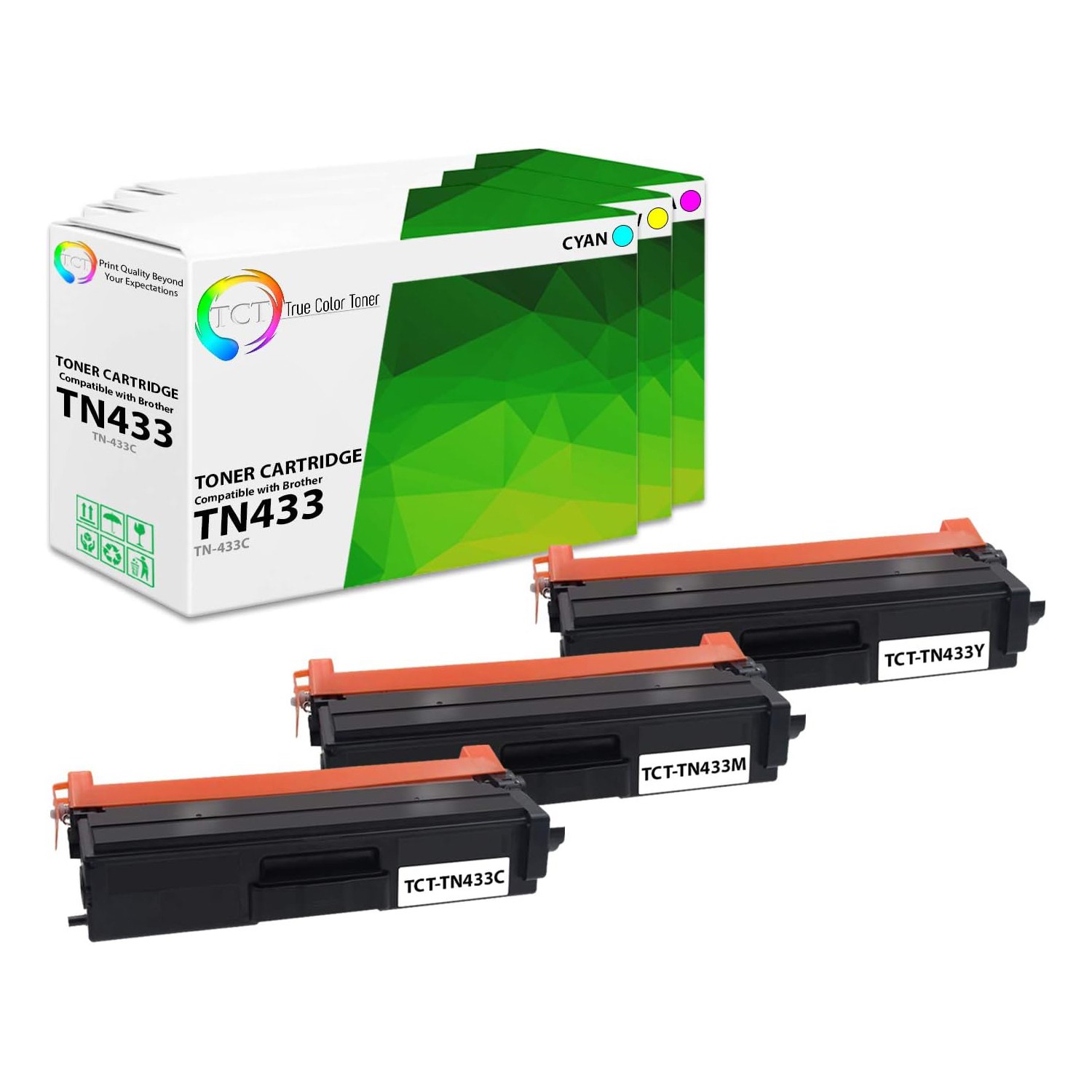 TCT 3PK TN433 CMY Compatible Toner set For Brother HL-L8260CDW L8360CDW MFC