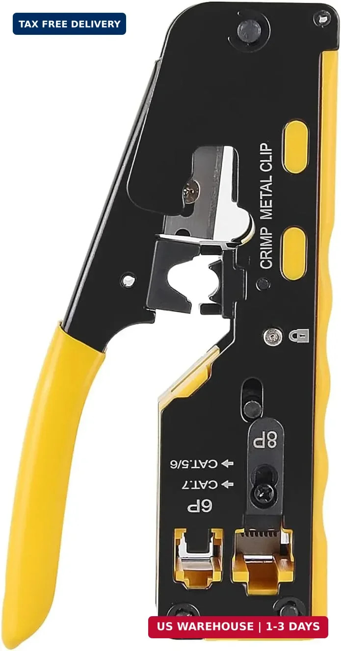 RJ45 Crimping Tool Ethernet Crimp All-In-One Modular Ethernet Crimper for RJ45,
