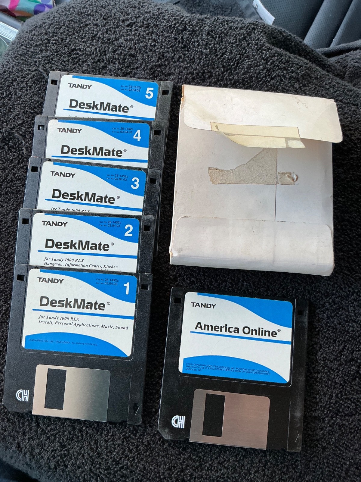 Tandy 1000 RLX Deskmate MS-DOS 3.5" Floppy OEM Lot 6 AMERICA ONLINE DISK RARE