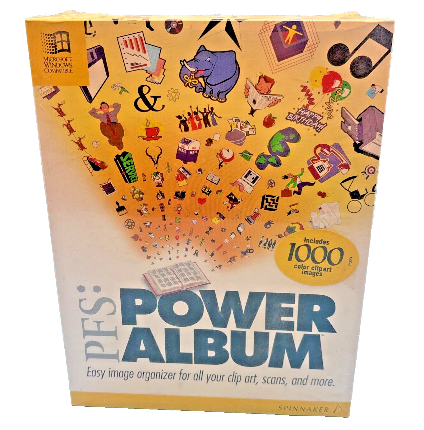 PFS Power Album Spinnaker PowerUp Software 3.5” Disks Clip FOR WINDOWS Art New