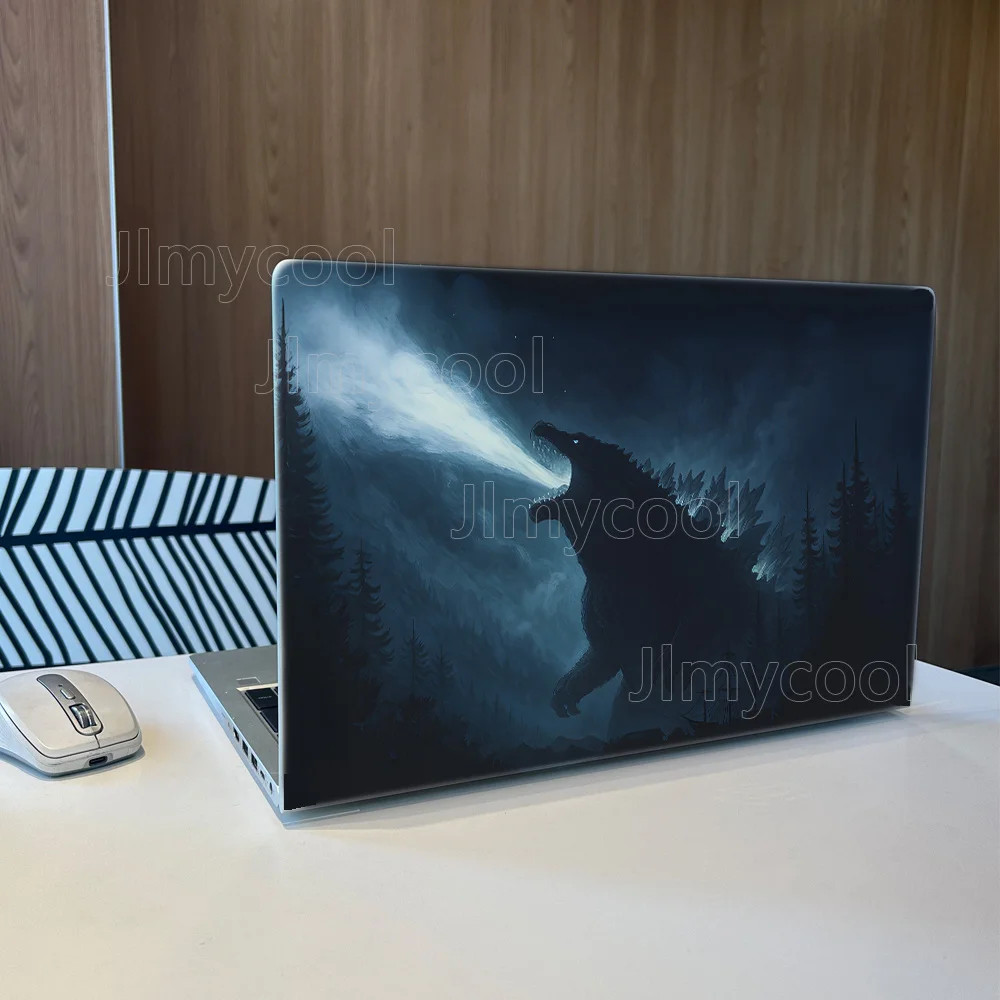 2pcs Giant Monster Silhouette in Forest Dark Fantasy Removable Laptop Skin Decal