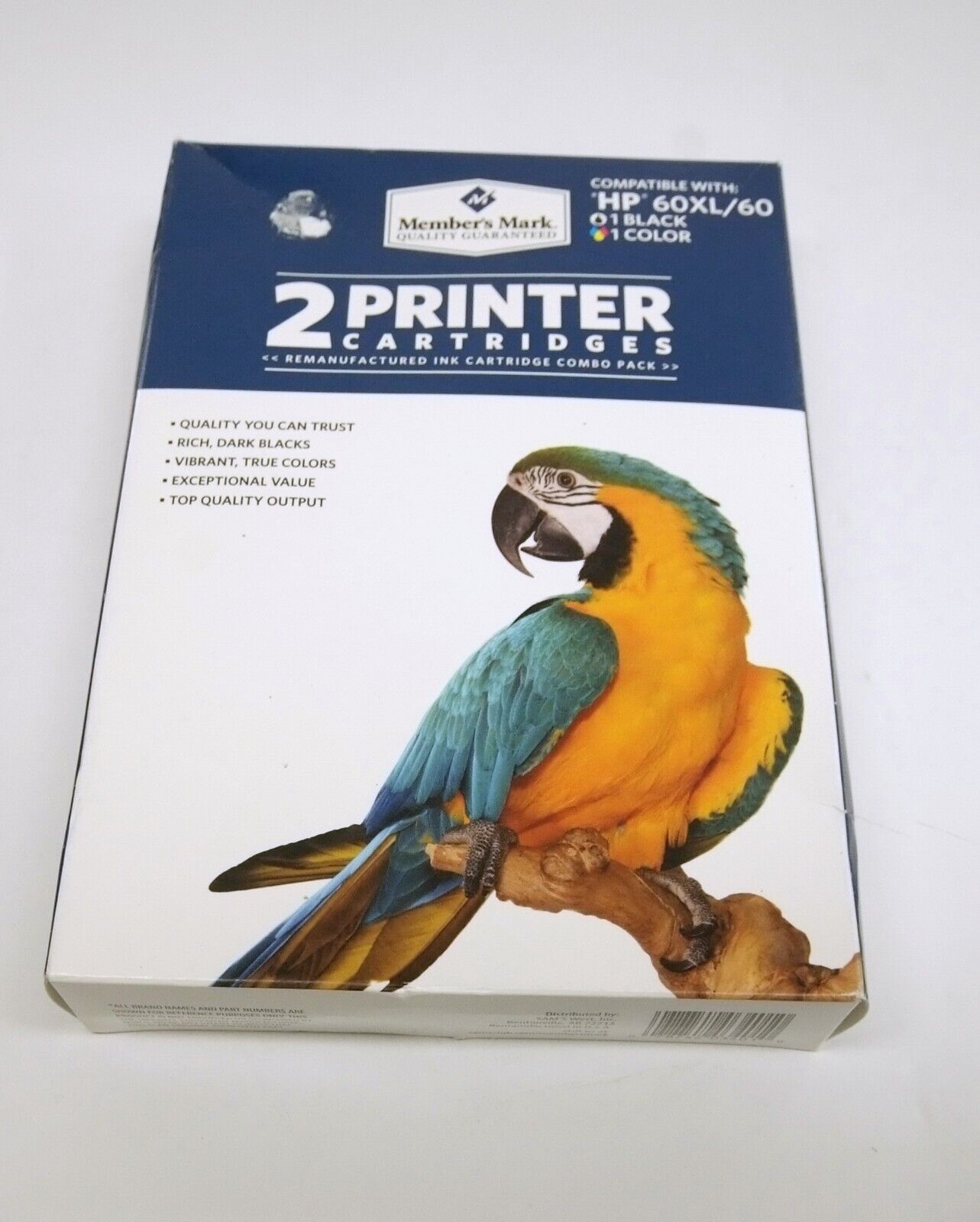 Member's Mark HP Compatable Inkjet Printer Ink Cartridges HP 60XL/60 Black/Color