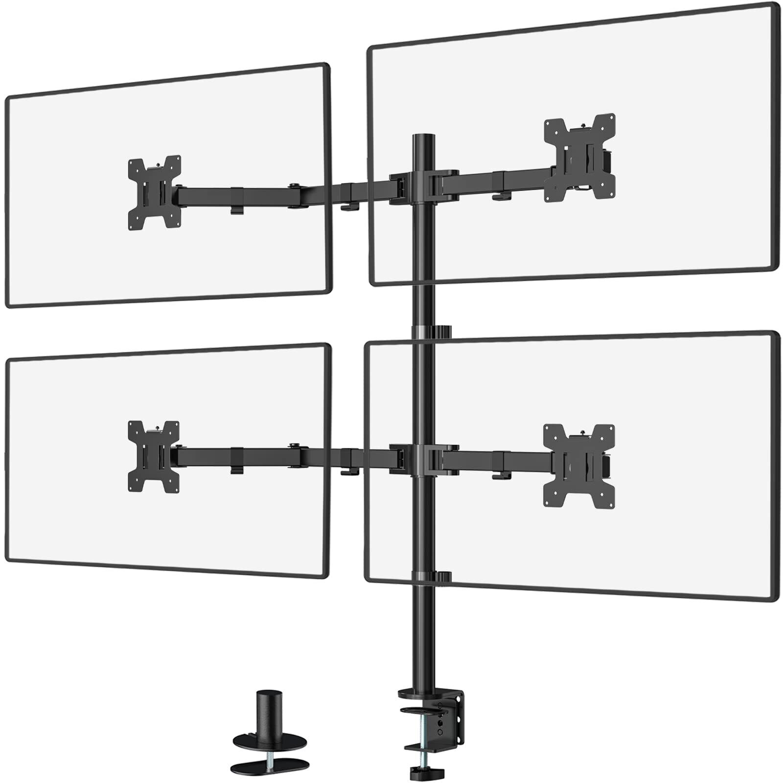 Quad Monitor Desk Mount, 4 Monitor Stand Fits Heavy Duty Computer Screen up t...