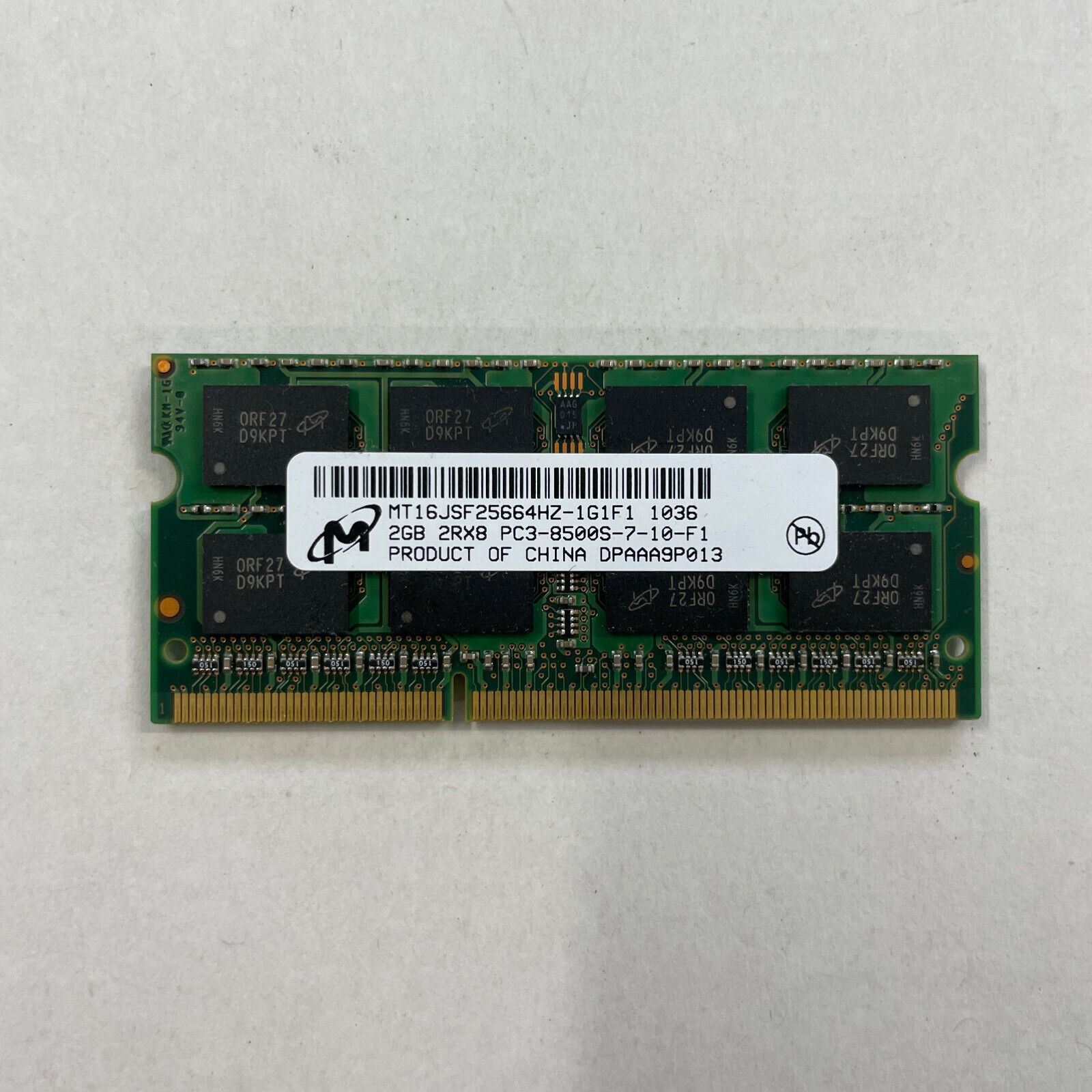 Micron 2GB DDR3 RAM PC3-8500S 1066MHz non-ECC Memory MT16JSF25664HZ-1G1F1