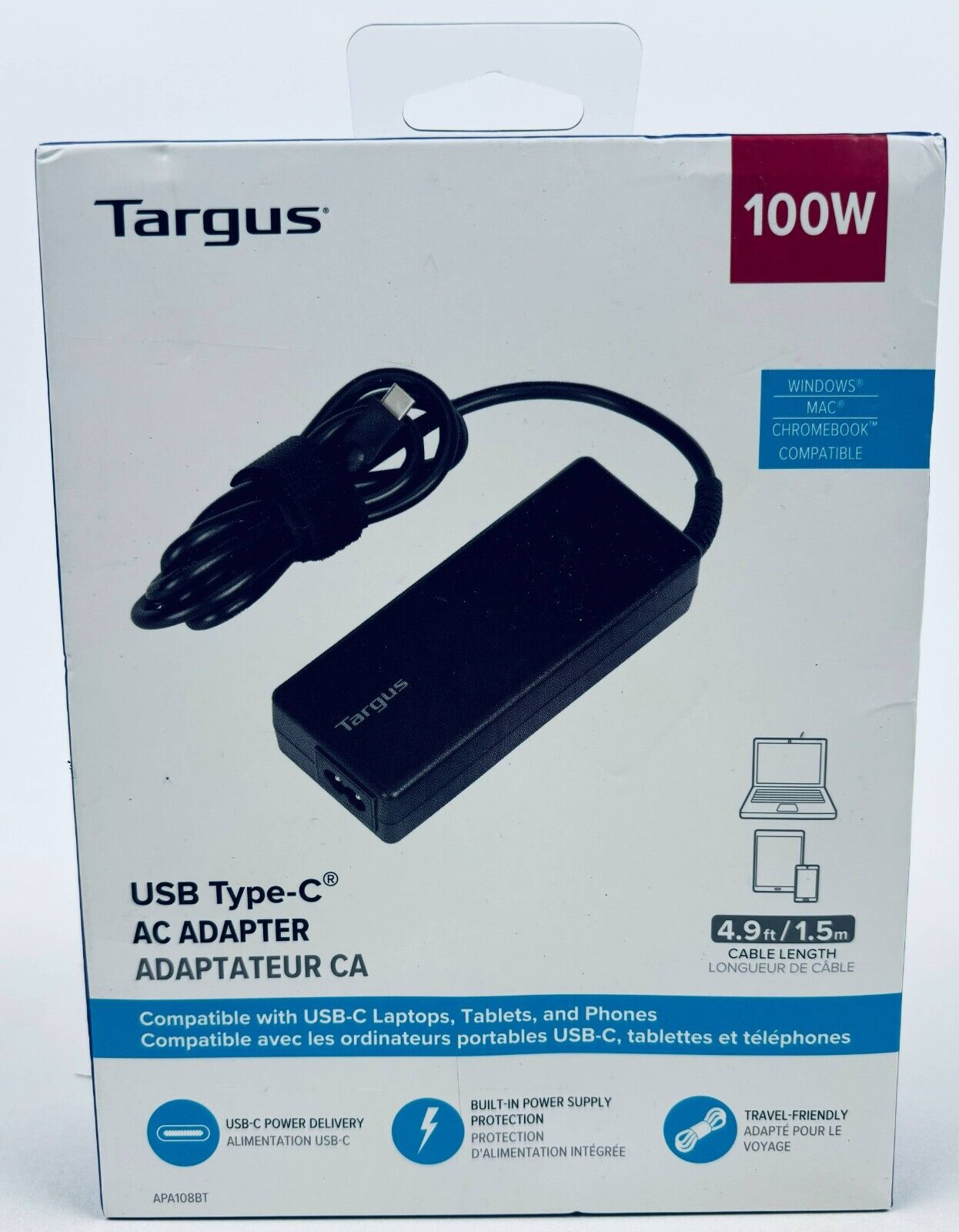 Targus Usb Type-C AC Adapter - 1.5 m Cable Length - 100W