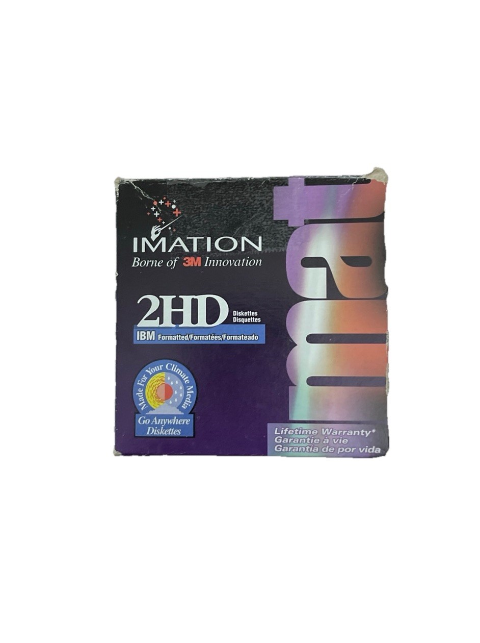 Imation 1.44 MB 2HD IBM Formatted Diskettes, 25 Pack. New Open Box. NOB.