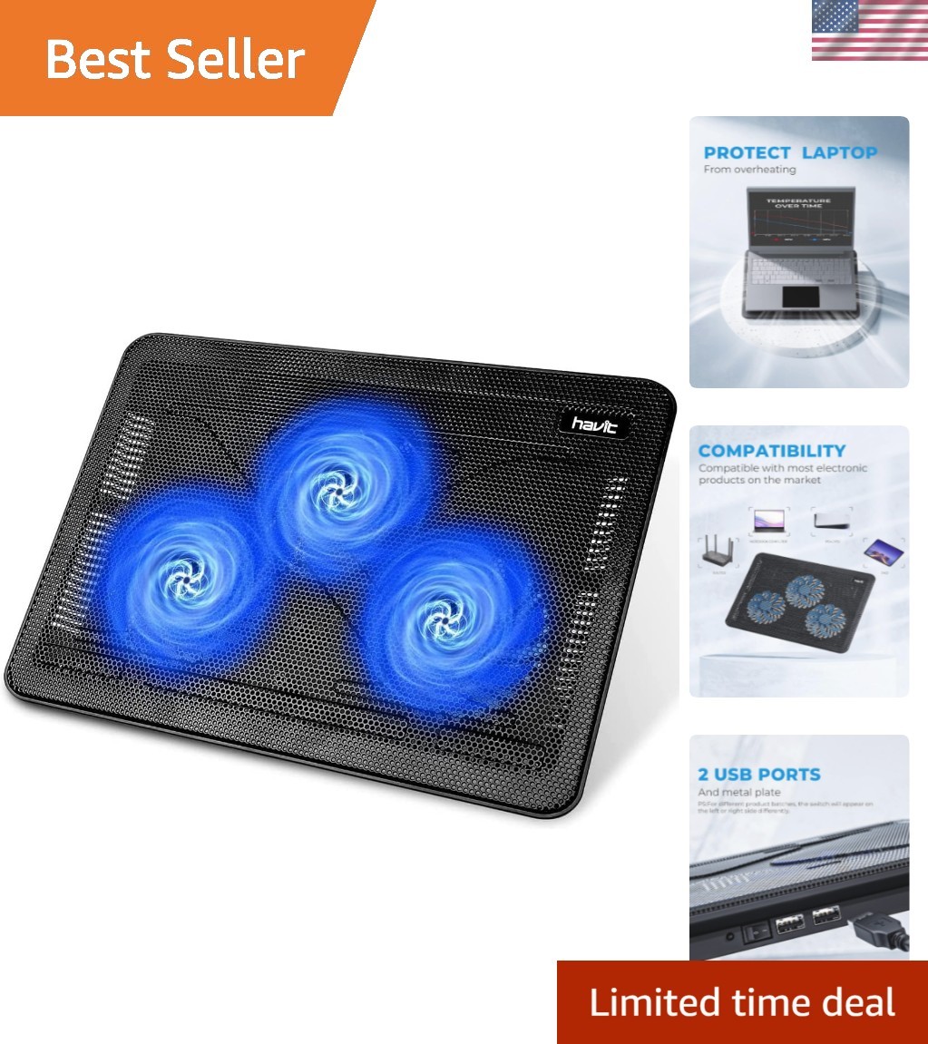 Advanced HAVIT 15.6-17'' Laptop Cooling Pad - Lightweight with USB Connectivity