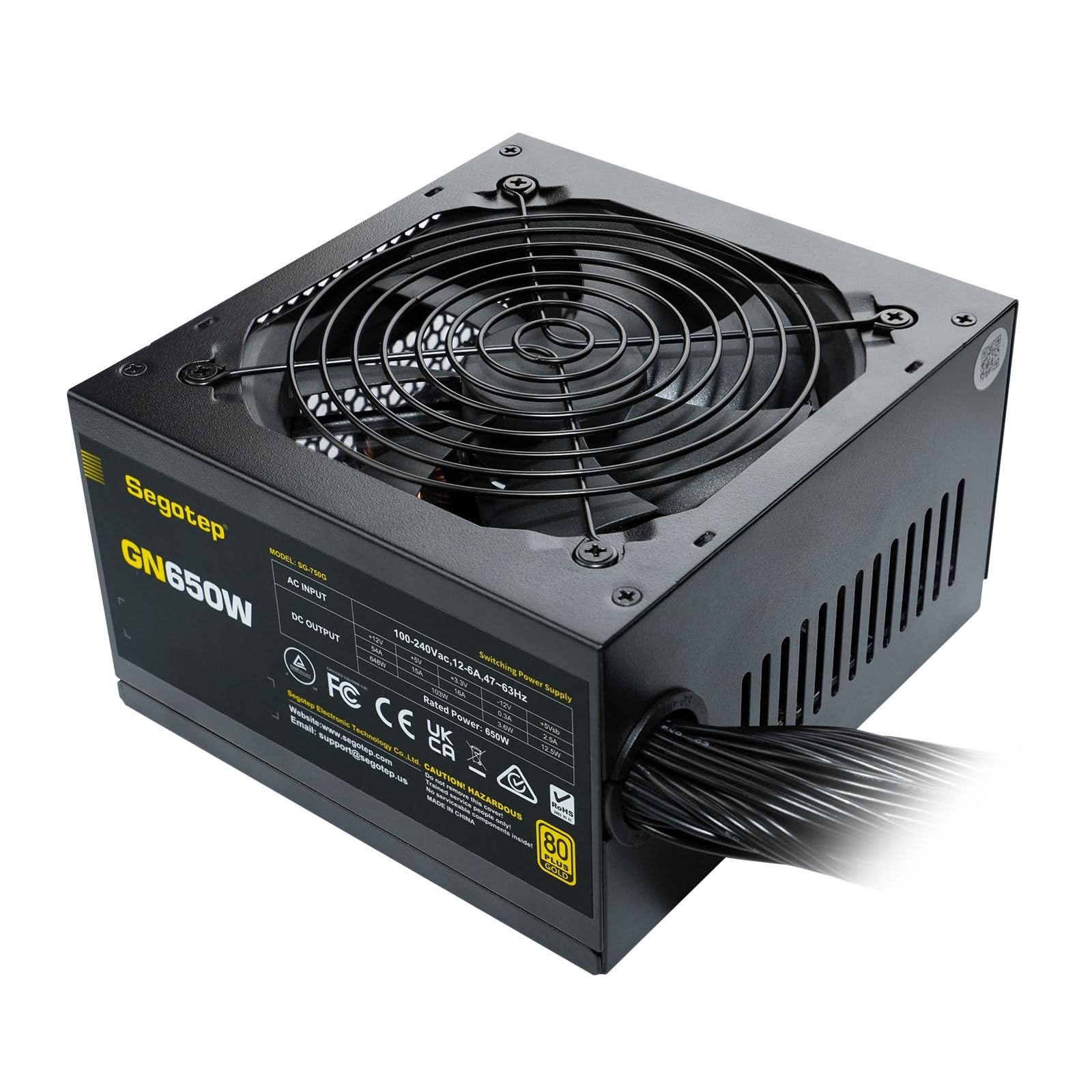 Segotep 650W 80 Plus Gold Certified Non-Modular ATX Power Supply with 6+2 Pin...