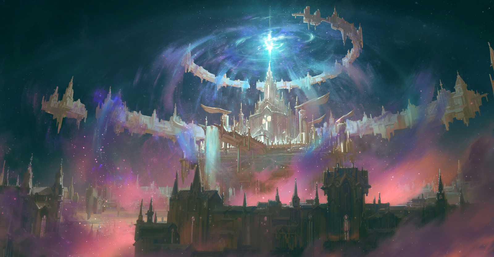 Landscape  art frank sun fantasy architecture Custom Gaming Mat Desk