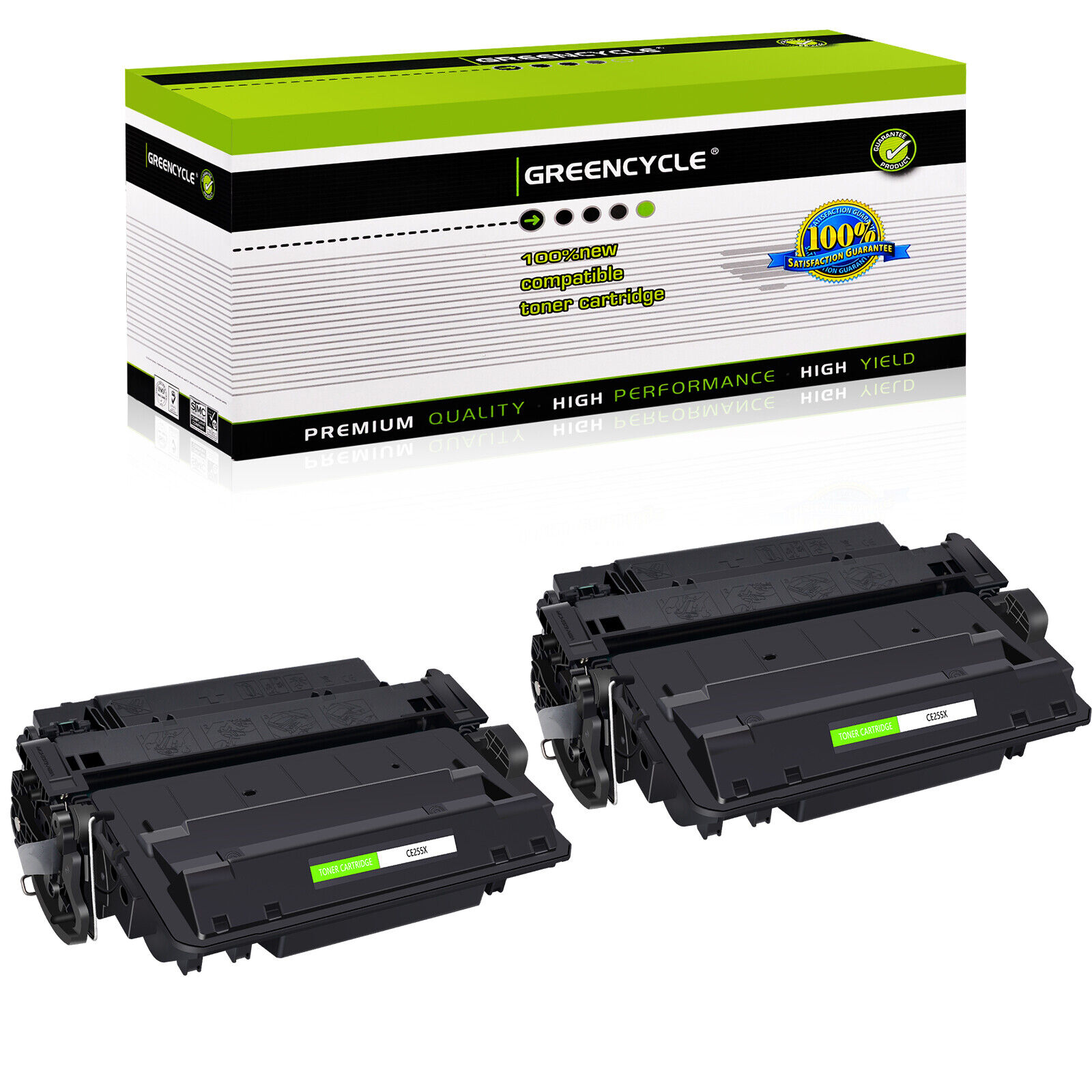 2PK CE255X 55X Toner Cartridge Fits for HP LaserJet P3015 P3015d P3015dn P3015n