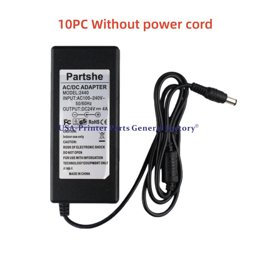 10pcs 24V 4A AC DC Adapter For Zebra GK420d GX420d GK420t GX420t Power Supply