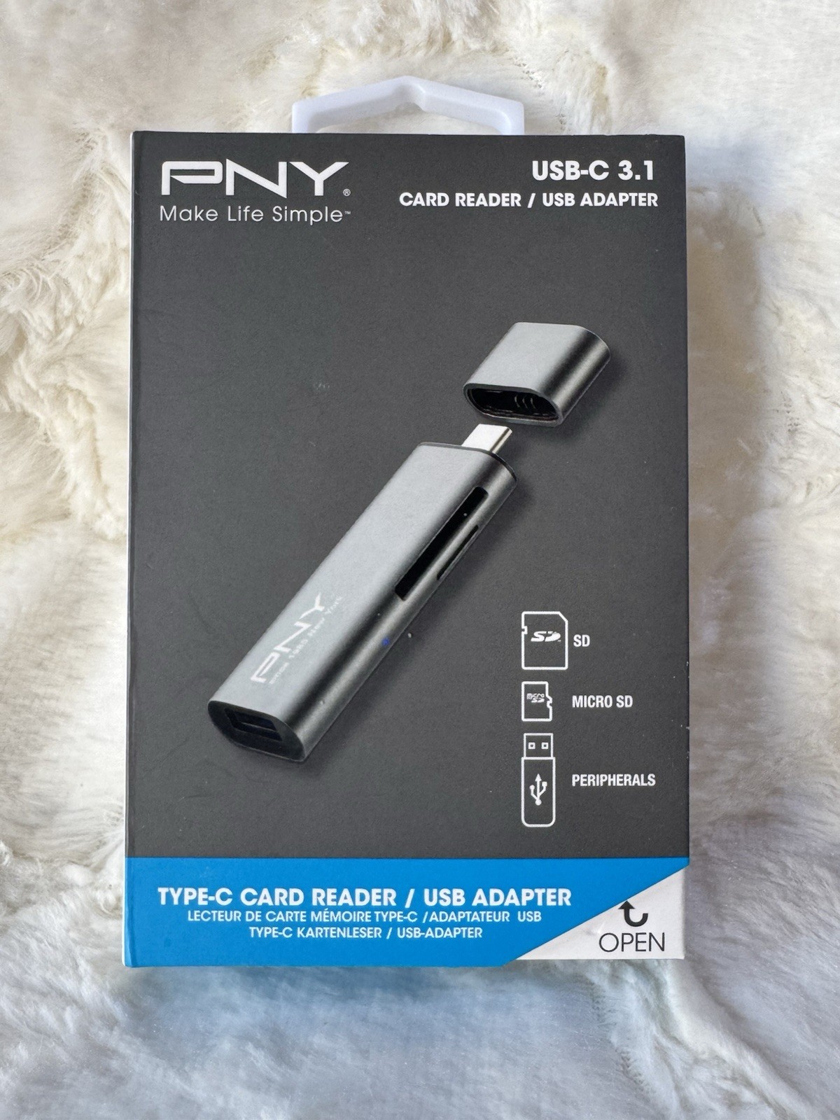 PNY USB-C 3.1 Card Reader/USB Adapter Transfer & Share Content