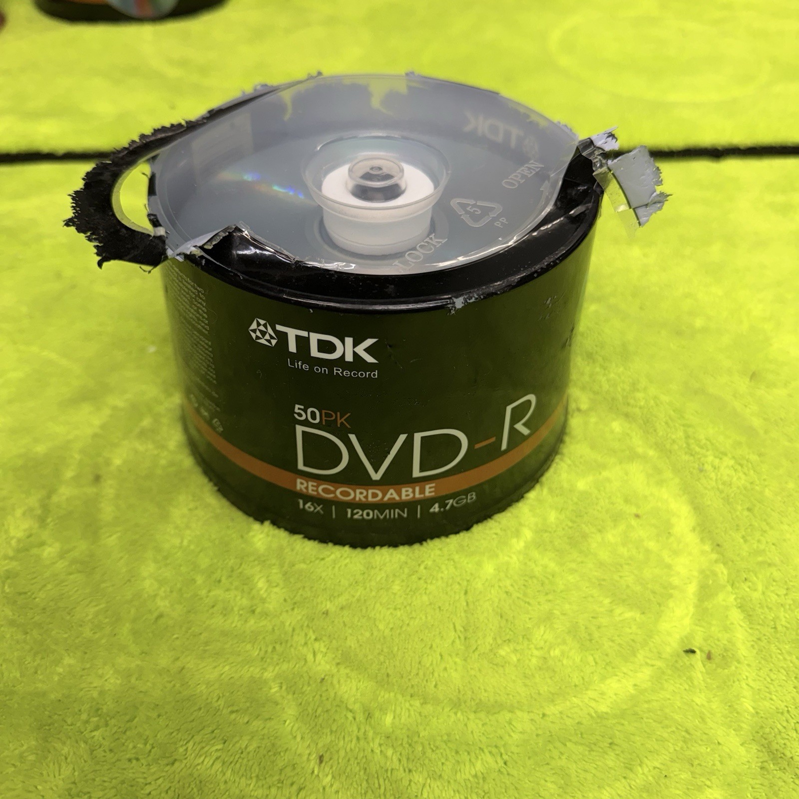 New TDK DVD-R 50 Pack 1-16x 4.7GB/GO Recordable Writable Discs Spindle NOS