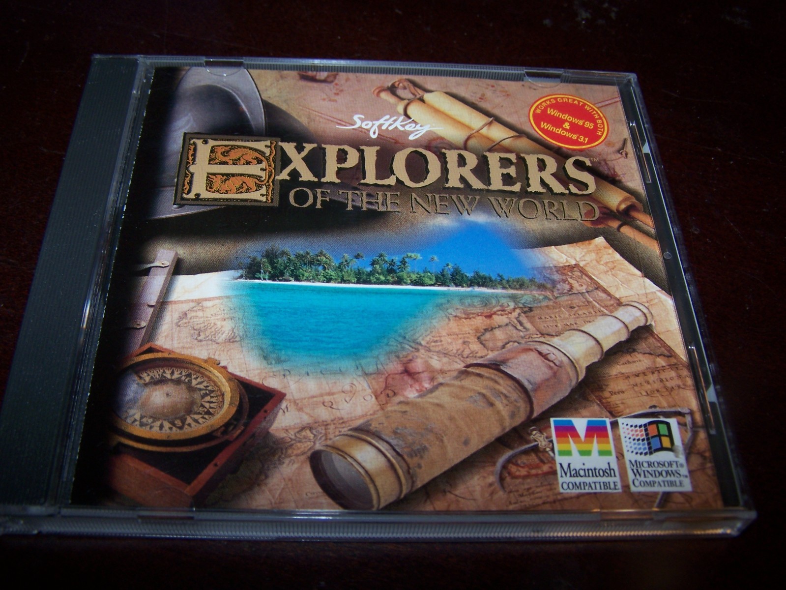 Softkey Explorers Of The New World for Windows 3.1, 95 or later. Macintosh
