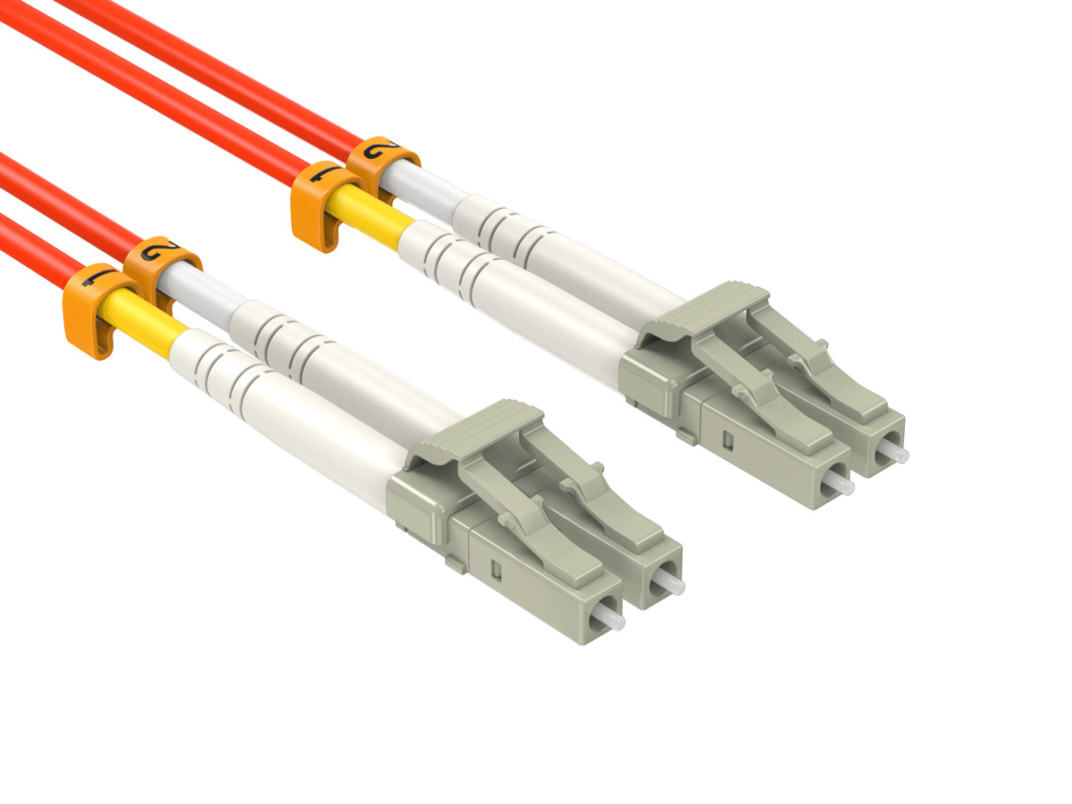 OM1 LC/LC Duplex 62.5/125 Multimode Fiber Optic Cable - 1/2/3/4/5/8/10/15m