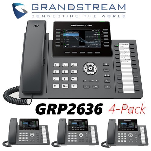 4 Grandstream GRP2636 12-Line 6 SIP IP Phone Color Screen Dual Gigabit Lot