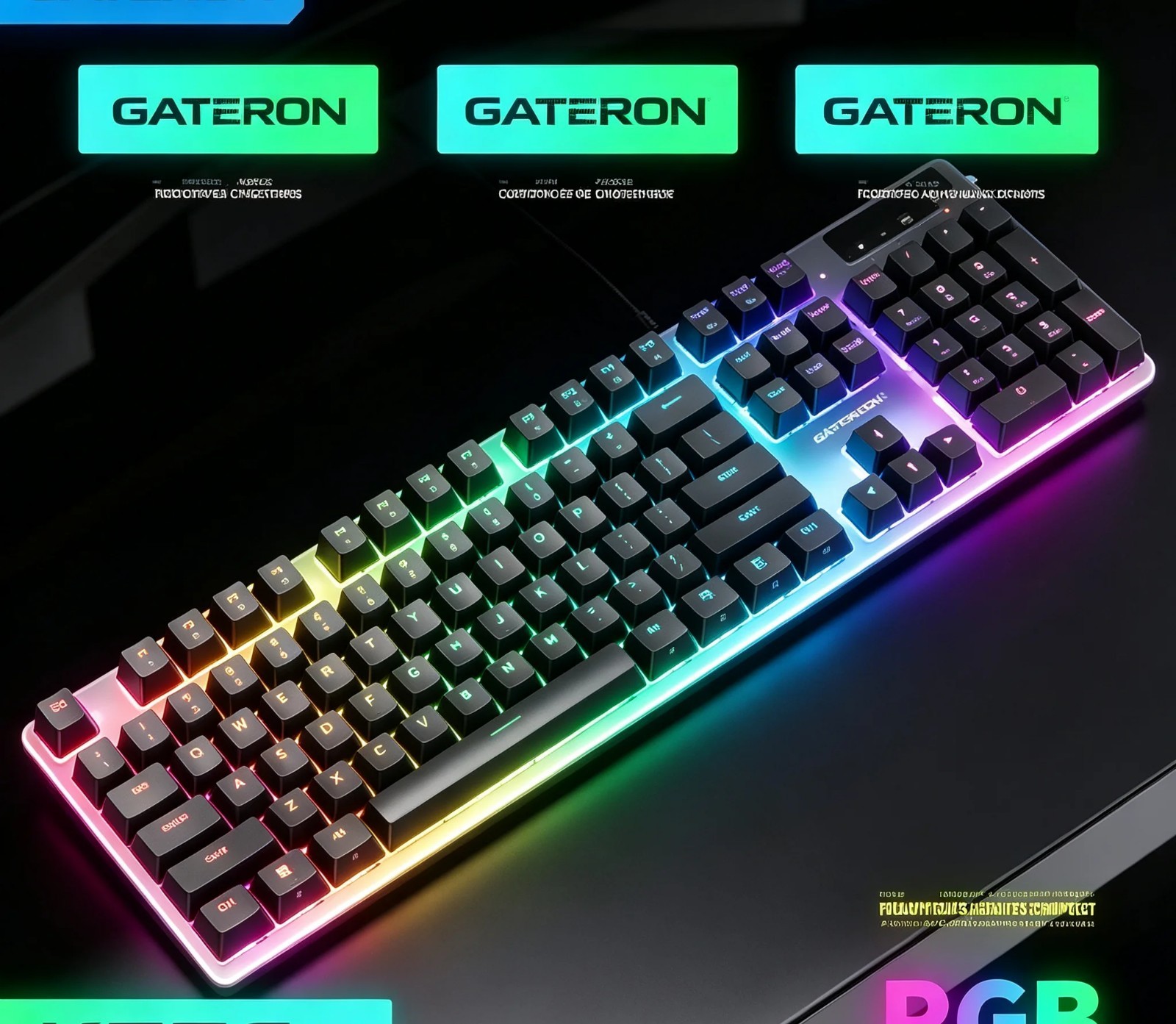 RGB Backlit Mechanical Waterproof Gaming USB Wired Keyboard - Full-Size