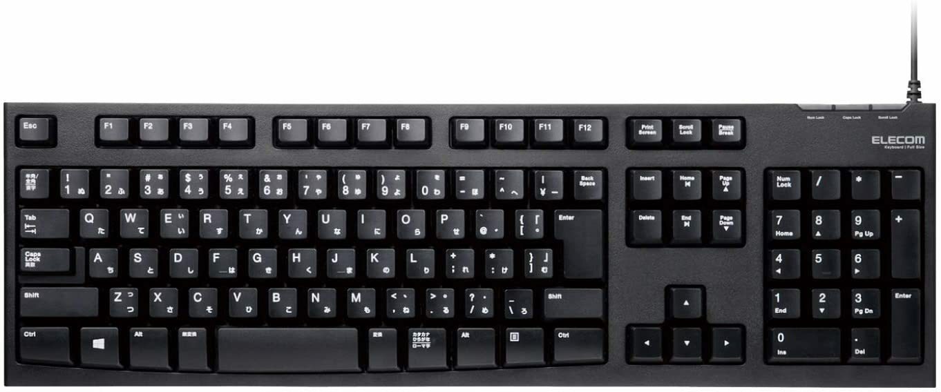 Elecom Keyboard Wired Membrane 10 Million Times Heavy Duty Black TK-FCM062BK