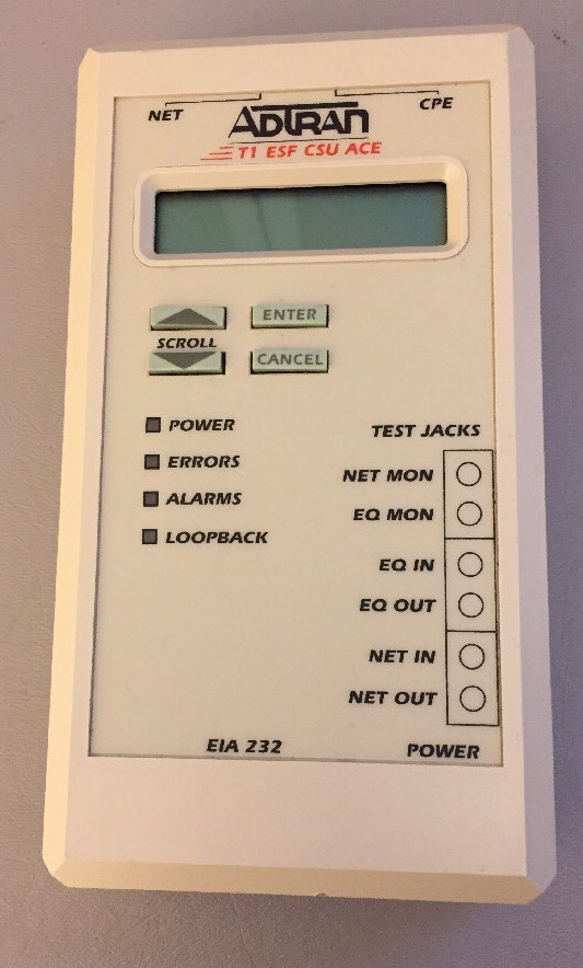 Adtran T1 ESF CSU ACE ELA 232 T12