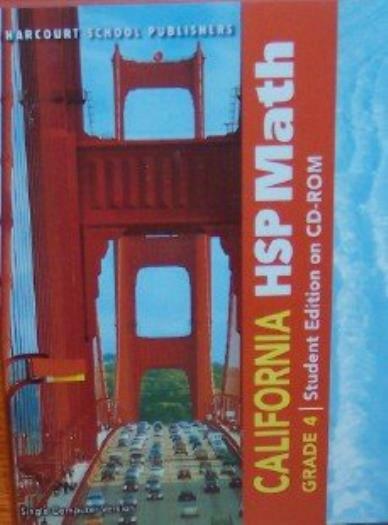 Harcourt California HSP Math Grade 4 Student Edition On CD-ROM PC MAC full text