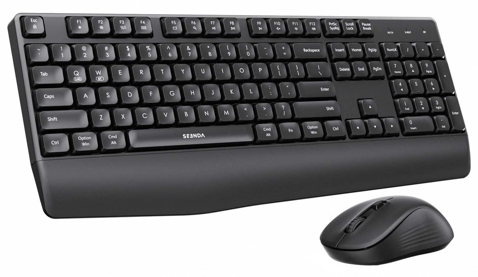 Seenda Bluetooth Keyboard and Mouse for Mac, SKM64-2 Rechargeable Slim Black