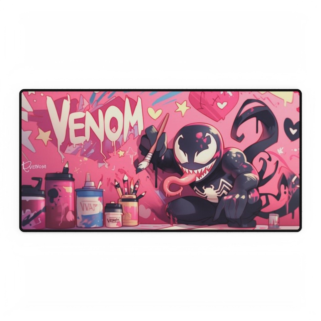 Marvel Comics Chibi Venom Painting Pink Graffiti Mouse Pad Desk Mats