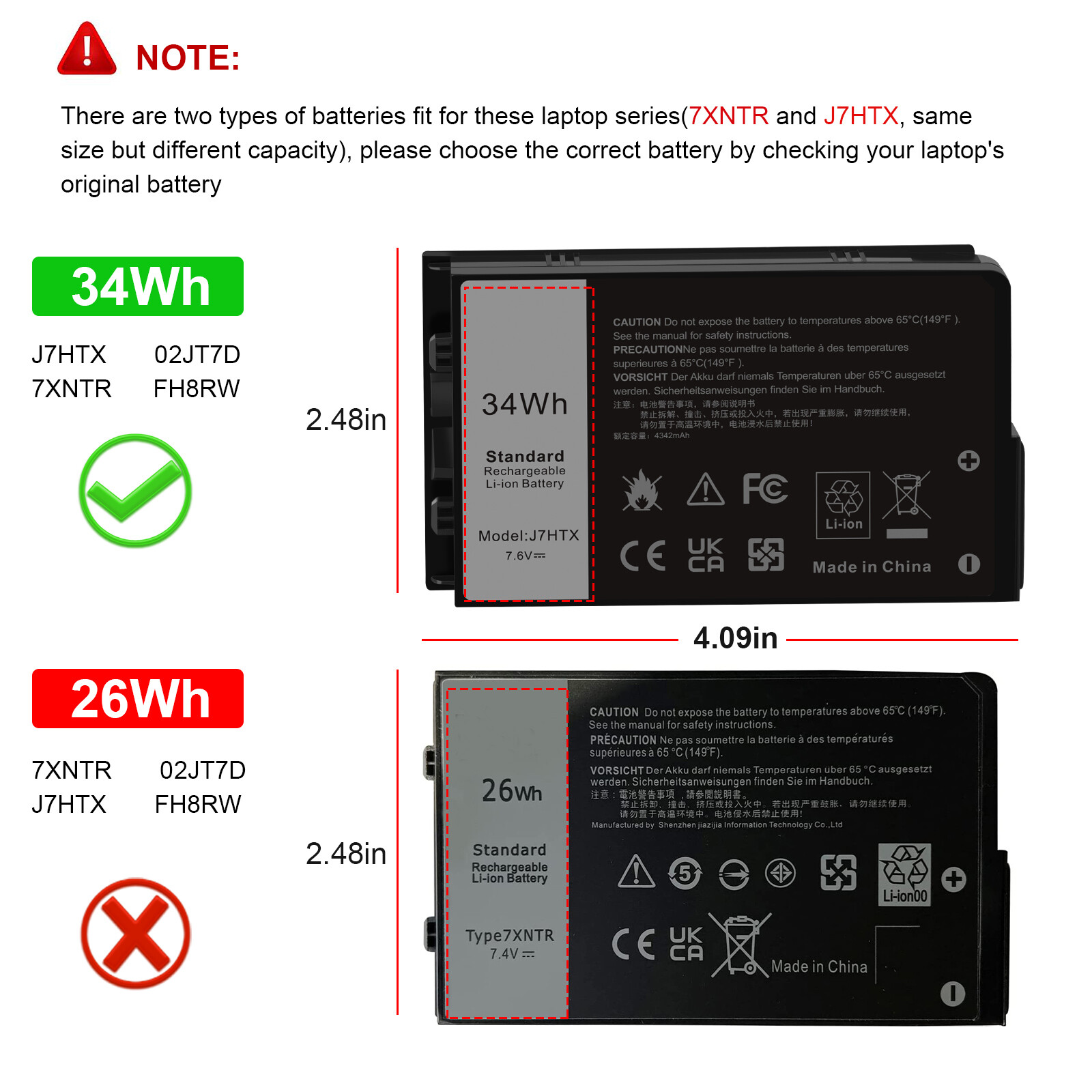 Lot J7HTX BATTERY FOR DELL Latitude 7212 7220 7202 Rugged Tablet FH8RW 7XNTR