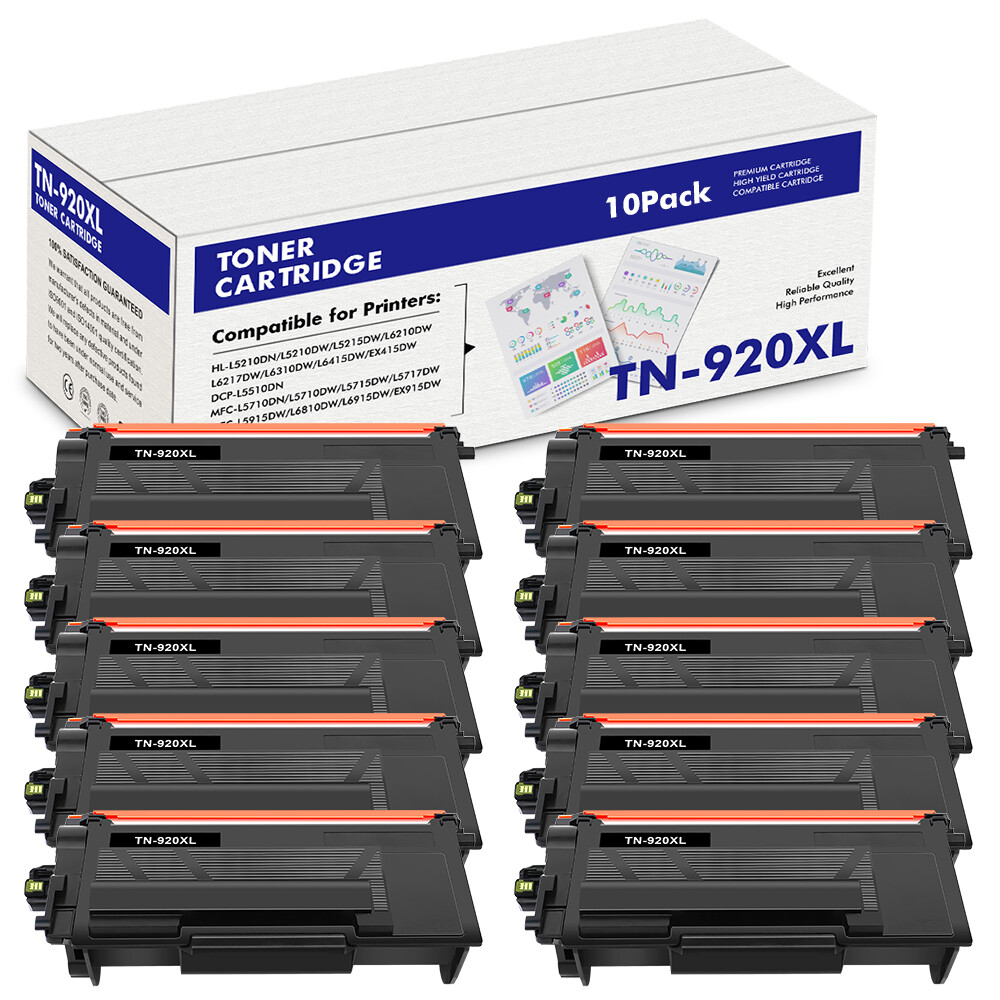 10PK TN920XL Compatible With Brother TN920 Toner MFC-L5710DN HL-L5210DN L6310DW