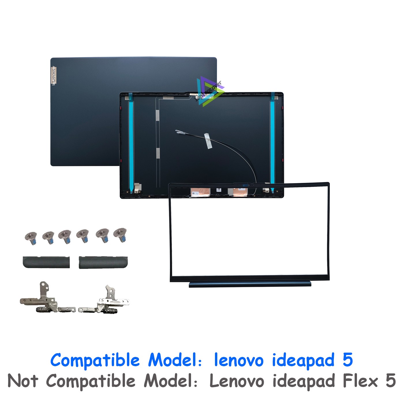  Back Cover+Hinge+Bezel For Lenovo ideapad 5 15IIL05 15ARE05 15ITL05 Dark Blue
