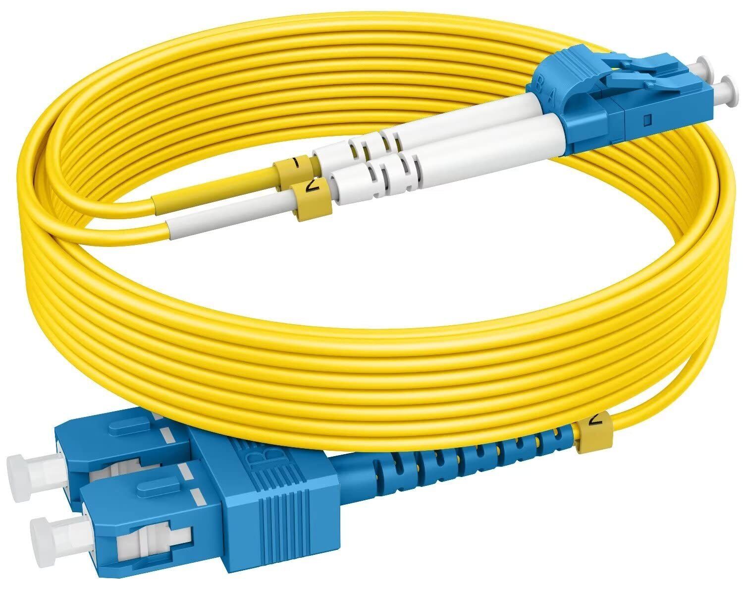 OS2 SC to LC Single Mode Fiber Patch Cables 15m(49ft),Options 1m~153m, OS2 Fi...