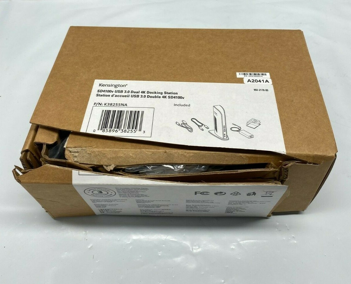 Kensington SD4100v USB 3.0 Dual 4K Docking Station - K38255NA - Minor Box Damage
