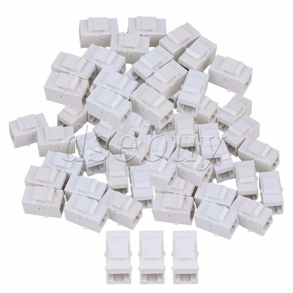 50 x Cat6 RJ45 Gigabit Coupler Female Adapter for Keystone Panel