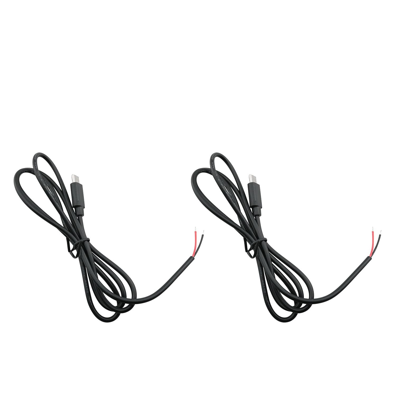 DGZZI USB Type-C Pigtail Cable 2PCS 1m/3.2ft 22AWG USB-C Male, Black