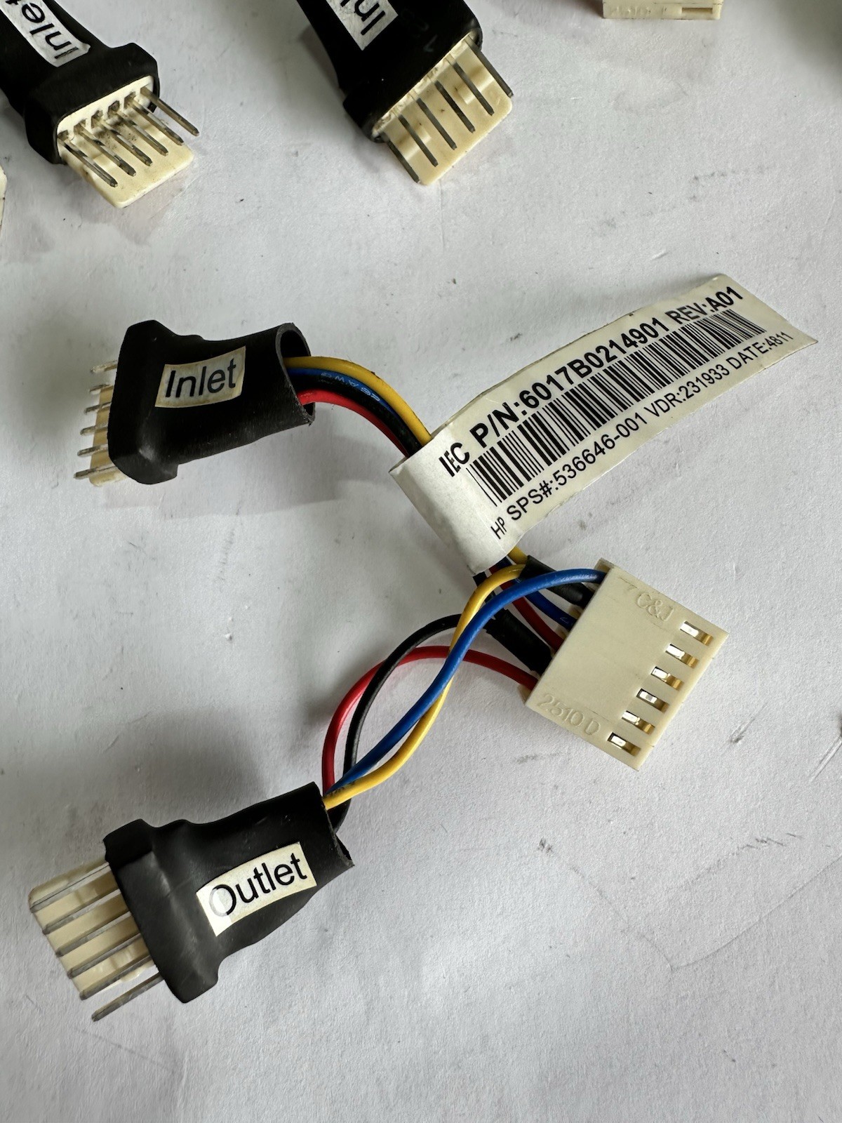 HP ProLiant Server Power Cable Harness Lot 534358-001 607802-490 Qty 8