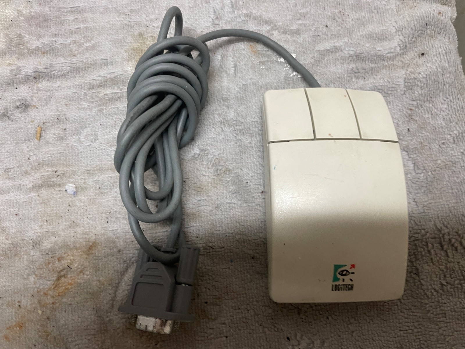 ORIGINAL LOGITECH M30 SERIAL MOUSE RS-232 COM PORT COMPUTER DOS DRIVER RETRO OLD