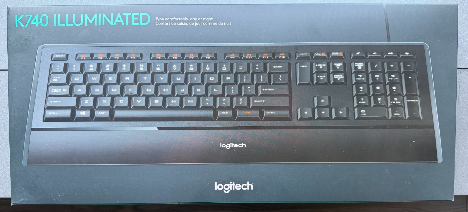 Logitech K740 Illuminated Keyboard Wired USB Backlit – Brand New Factory Sealed