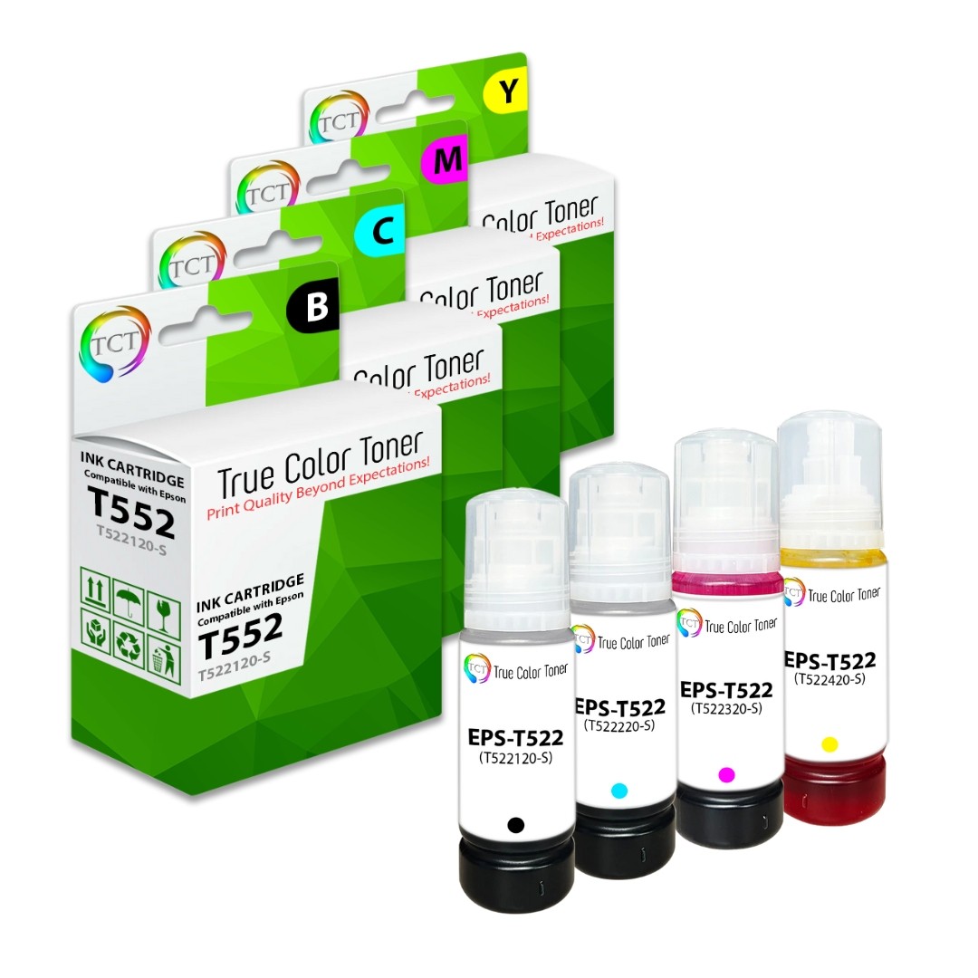 4PK TCT Premium T522 BCYM Compatible for EcoTank ET-2720 Ink Bottle