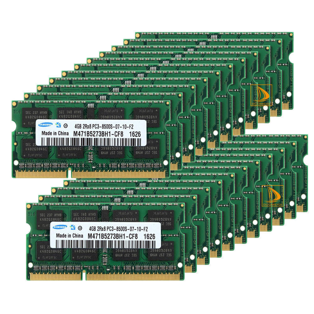 For Samsung 20X 4GB 2RX8 DDR3 1066MHz PC3-8500S SODIMM Laptop RAM Memory 1.5V ，