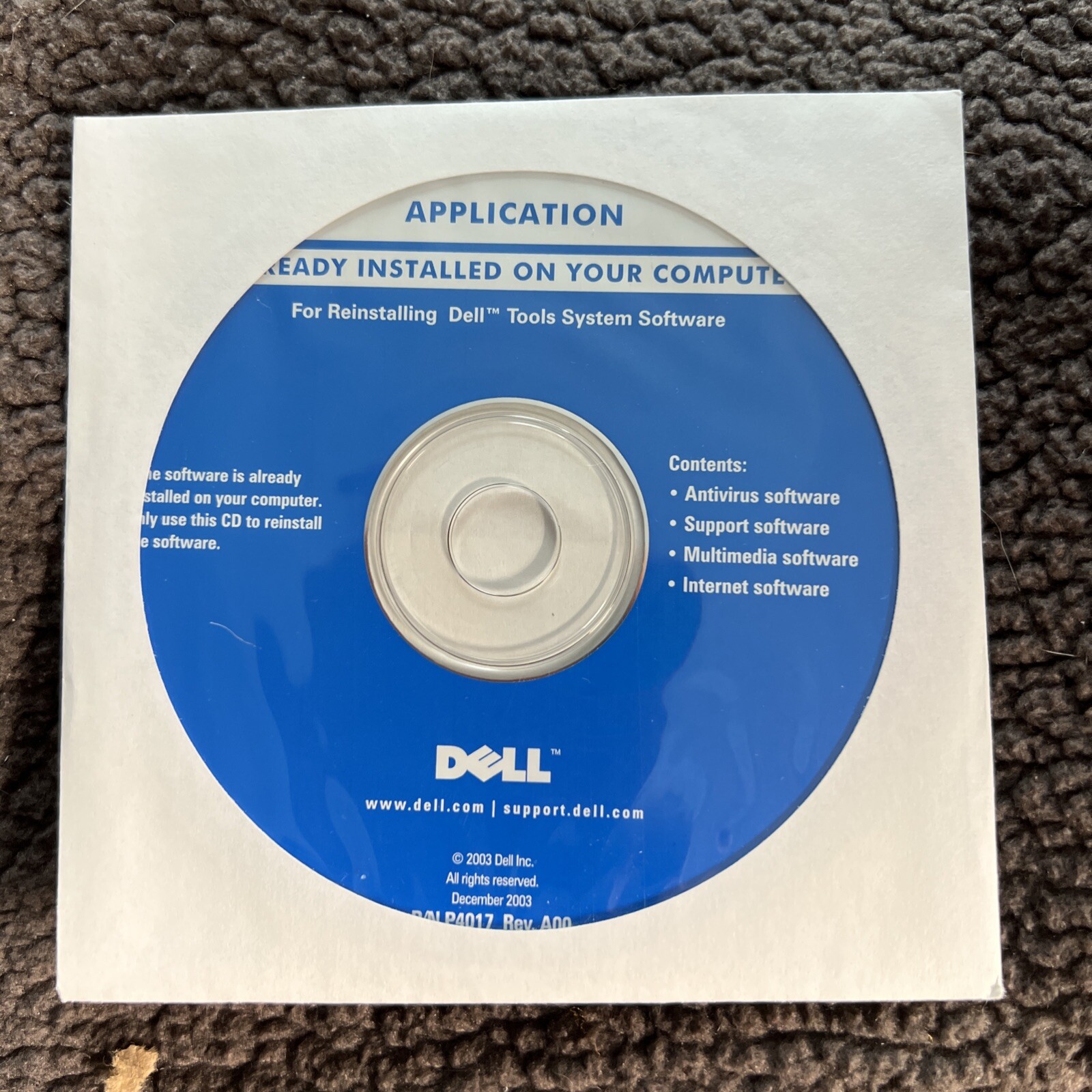Dell Tools System Software Program (2003 CD-ROM Disc) NEW