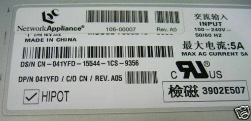 Network Appliance Netapp F87 300W Power supply