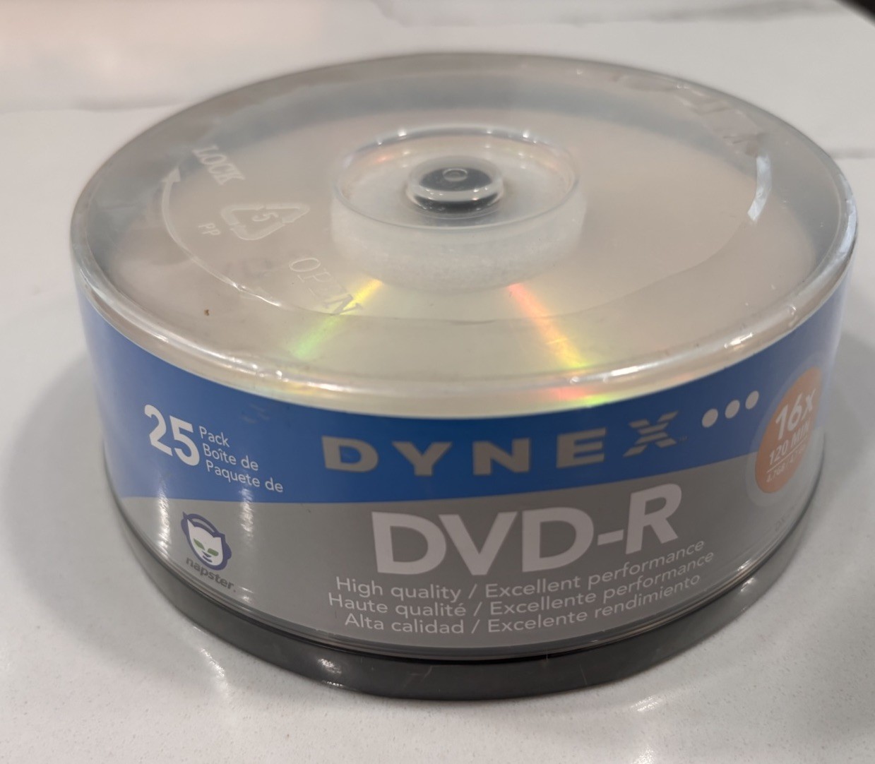 NEW Dynex DX-DVDPR25 25-Pack 16x DVD+R Disc Spindle Digital Media Storage disk