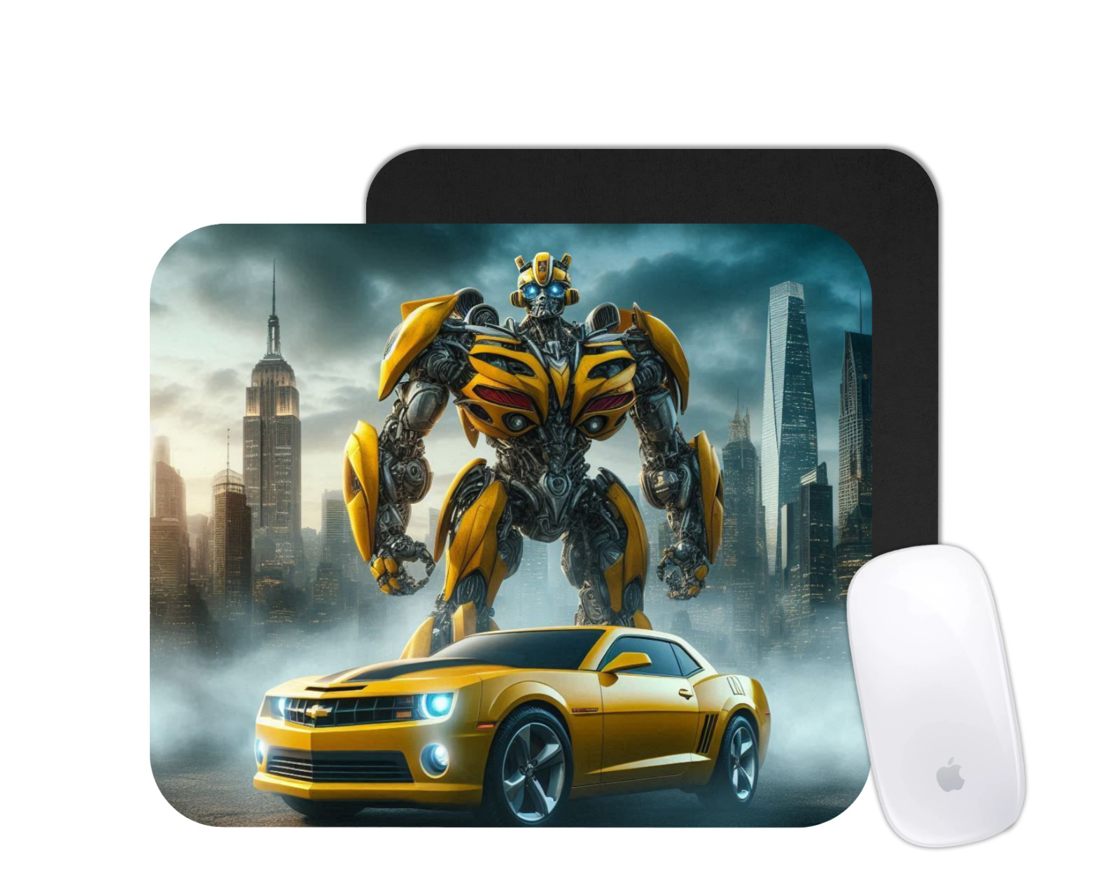 Bumblebee Car Mouse Pad | Yellow Robot Desk Mat | Custom Action Movie Gift