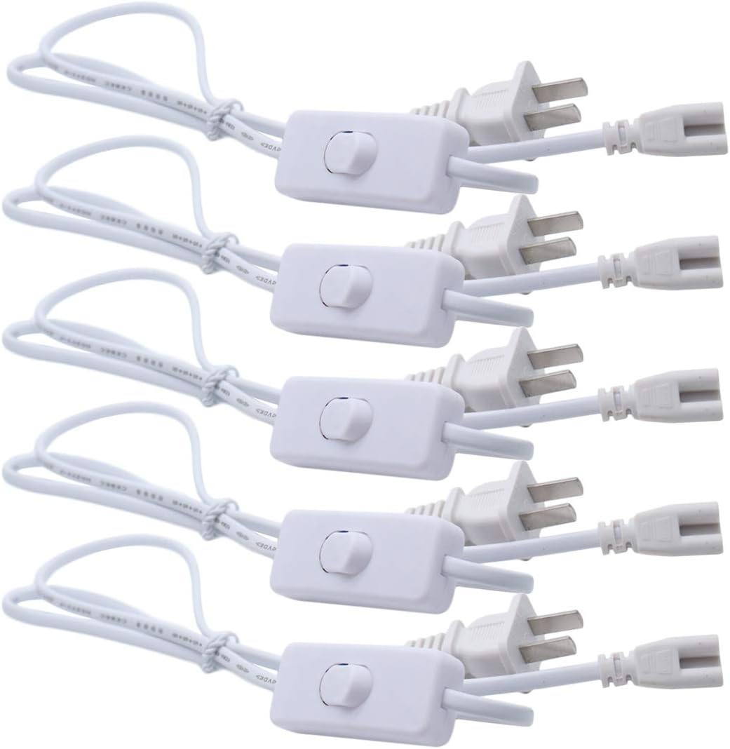 Xiaoyztan T5 T8 LED Tube Power Extension Cable with On/Off Switch, 3.28Ft AC Pow