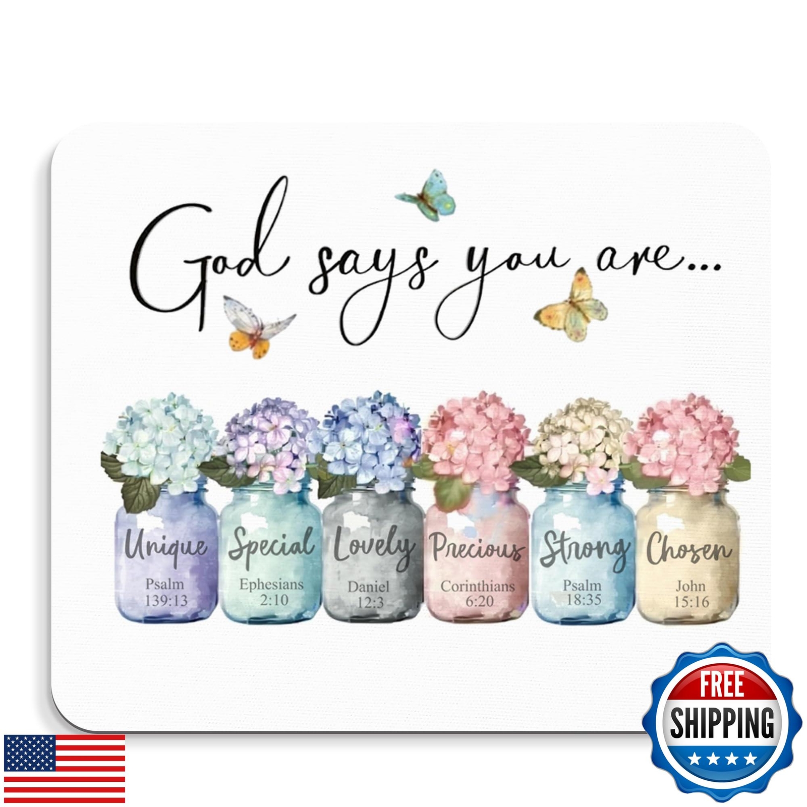 BAYOGITA Inspirational Christian Mouse Pad - God Says You are Mousepad, Motiv