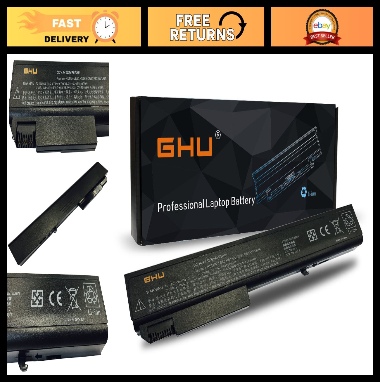 High-Capacity 77Wh Laptop Battery Replacement for HP EliteBook 8530P 8540P 8740W