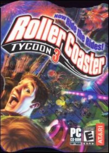 RollerCoaster Tycoon 3 PC CD design amusement park roller coaster ride sim game