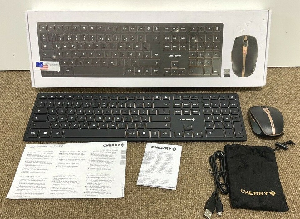 Cherry Electrical DW 9000 Slim Keyboard and Mouse ✅❤️️✅❤️️ JD-9000EU-2 ✅ READ