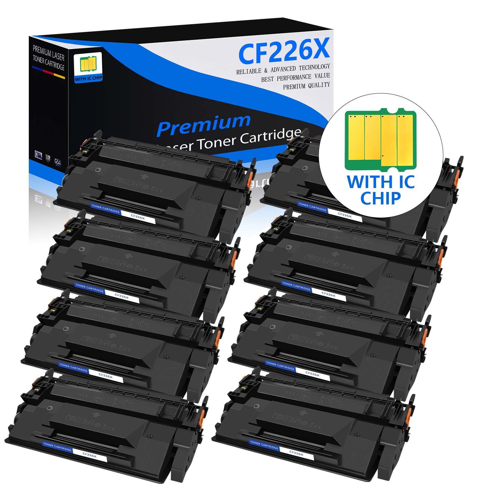 8PK CF226X 26X Toner Cartridges for HP LaserJet Pro M402n M402dn M426fdw MFP